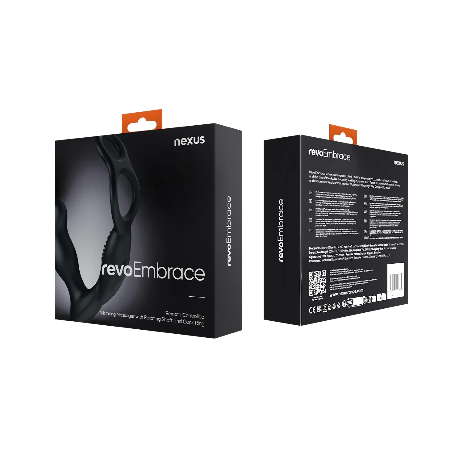 Nexus Revo Embrace Rotating Remote Control Prostate Massager With Cock & Ball Rings Black - Image 8