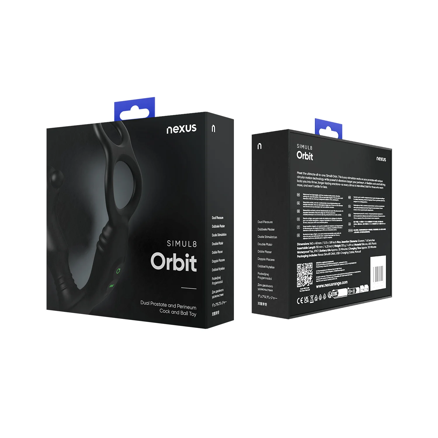 Nexus Simul8 Dual Prostate & Perineum Cock & Ball Toy Orbit Edition Black - Image 6