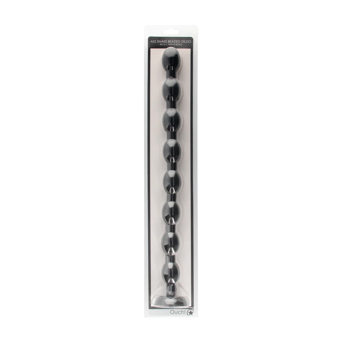 Ouch Ass Snake Beaded Dildo Black 19 Inch - Image 3