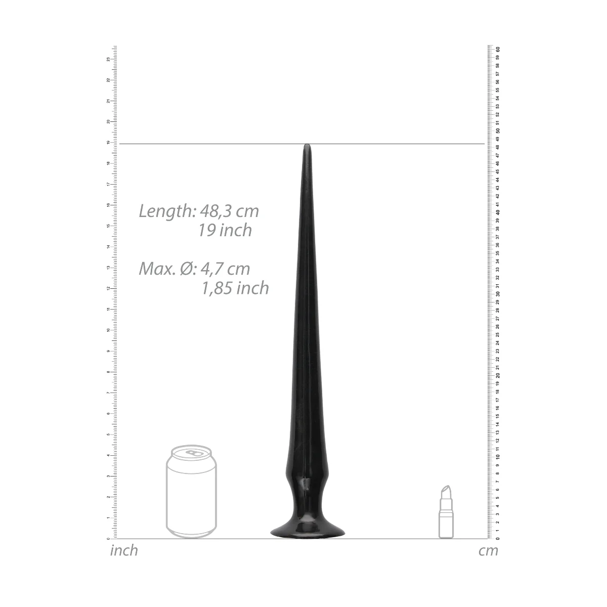 Ouch Ass Spike Dildo Black 20 Inch - Image 3