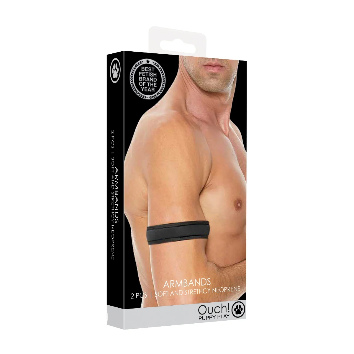 Ouch Puppy Play Neoprene Arm Band 2 Pack Black - Image 2