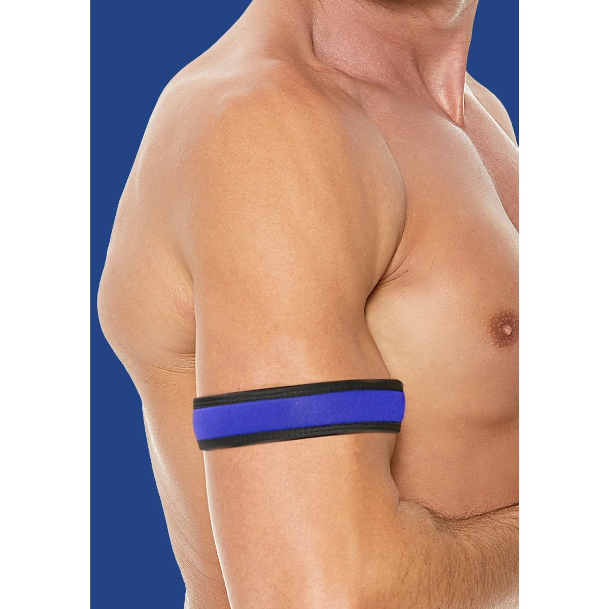 Ouch Puppy Play Neoprene Arm Band 2 Pack Black Blue - Image 3