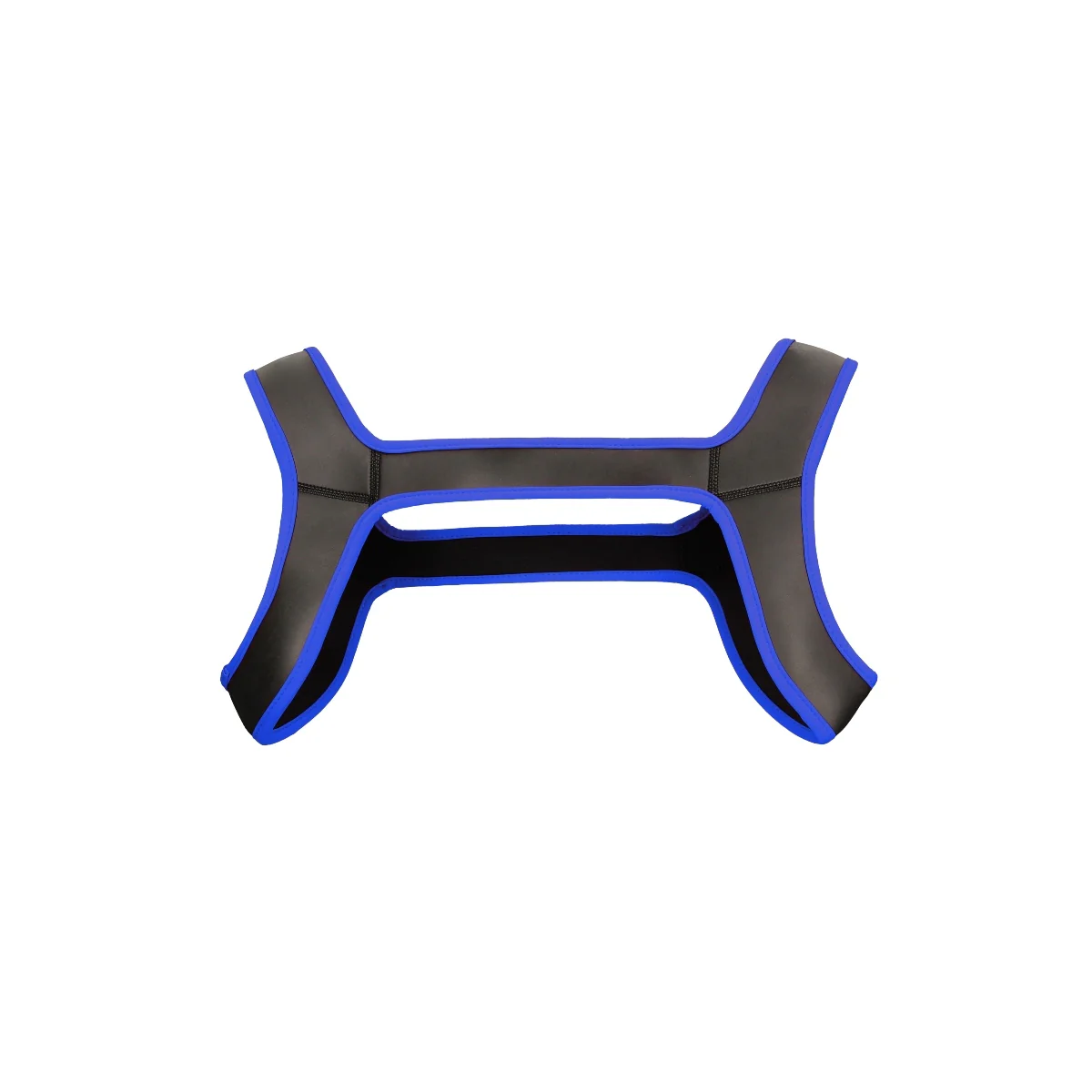 Ouch Puppy Play Neoprene Chest Harness Black Blue - Image 3