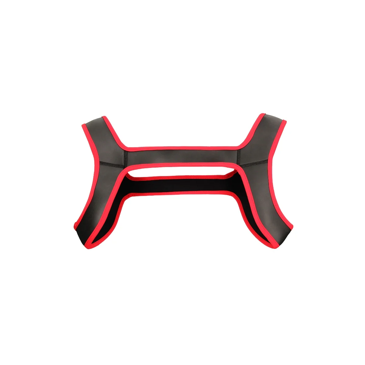 Ouch Puppy Play Neoprene Chest Harness Black Red - Image 3