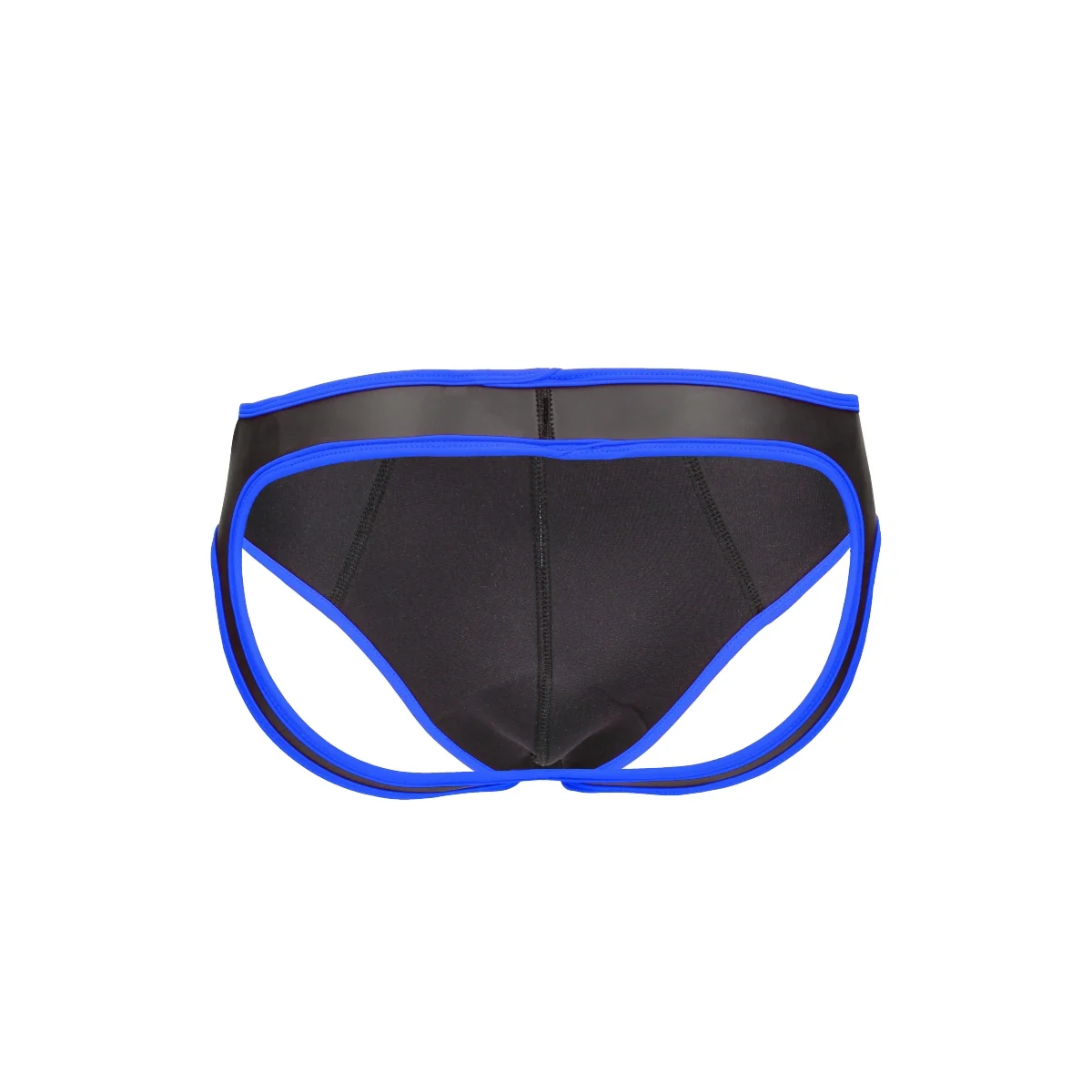 Ouch Puppy Play Neoprene Jock Strap Black Blue - Image 3