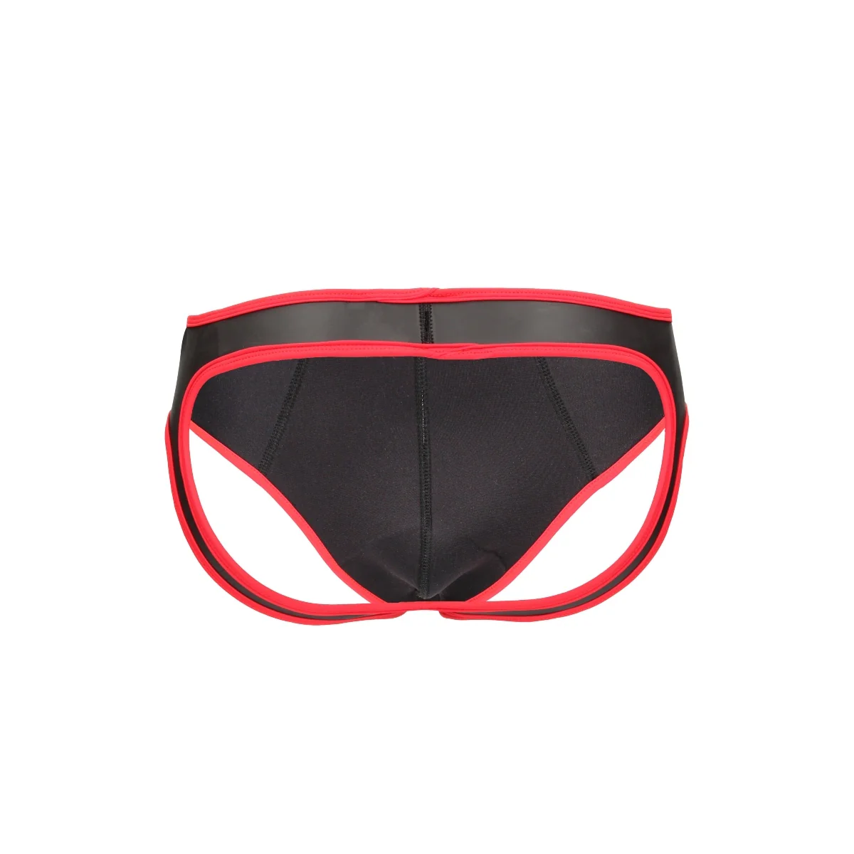 Ouch Puppy Play Neoprene Jock Strap Black Red - Image 3