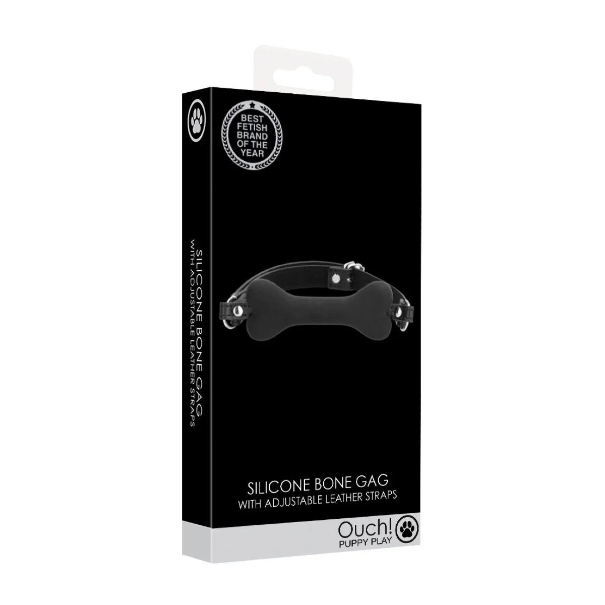 Ouch Puppy Play Silicone Bone Gag Black - Image 2