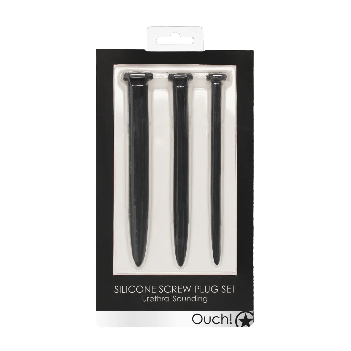 Ouch Silicone Screw Penis Plug Set Black - Image 2