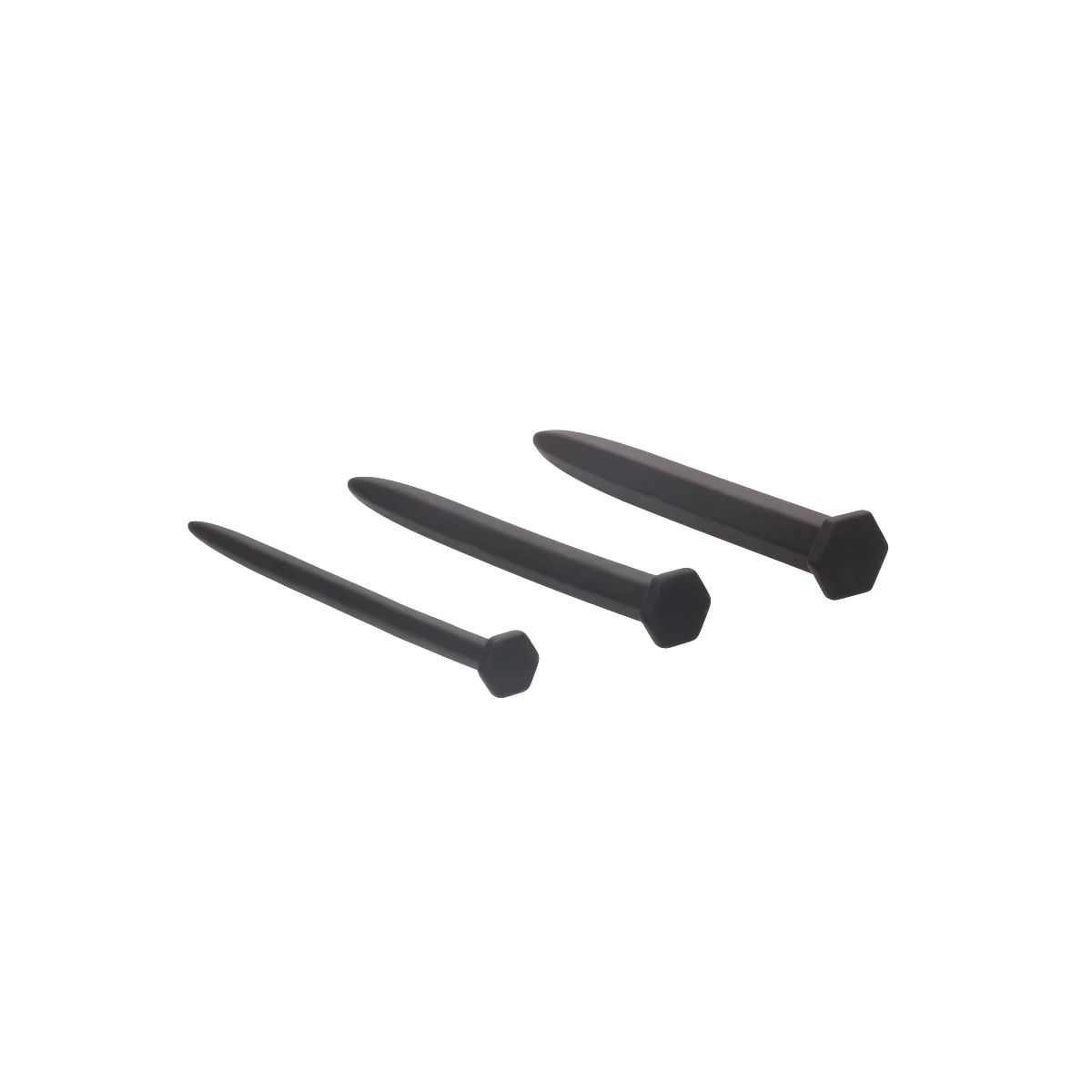 Ouch Silicone Screw Penis Plug Set Black - Image 3