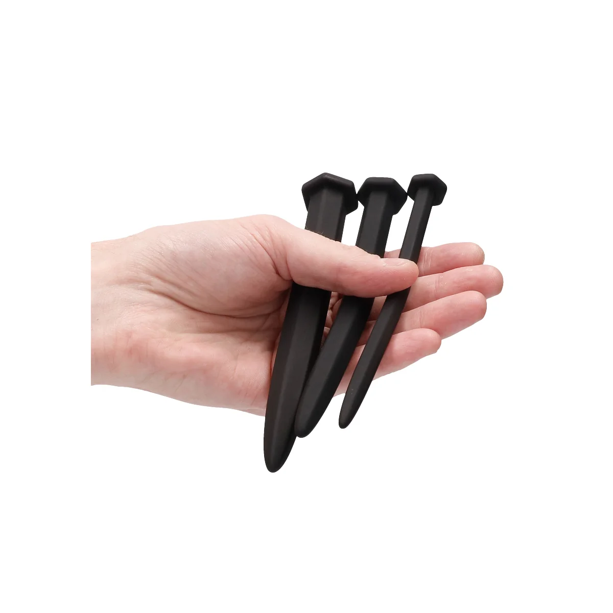 Ouch Silicone Screw Penis Plug Set Black - Image 4