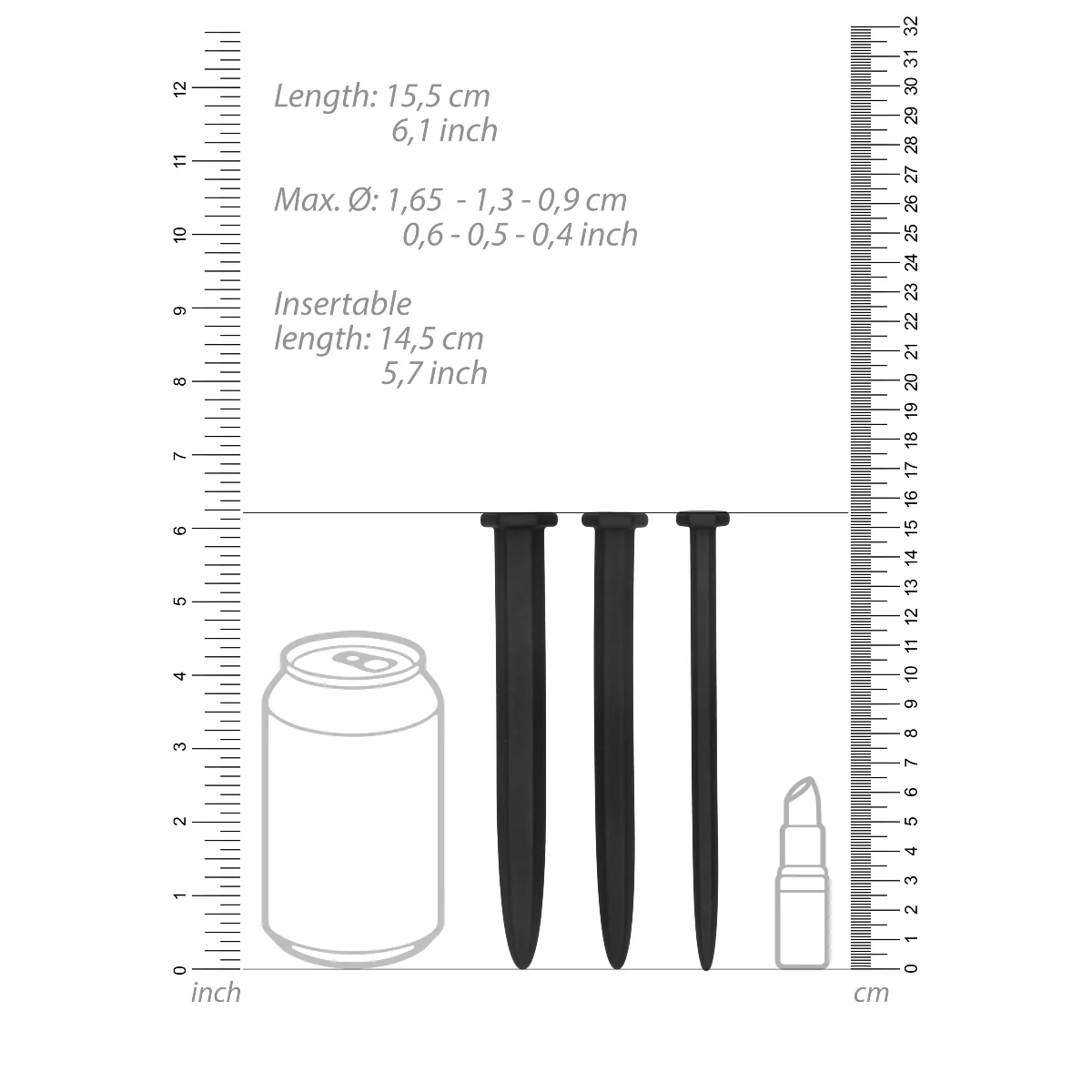 Ouch Silicone Screw Penis Plug Set Black - Image 5