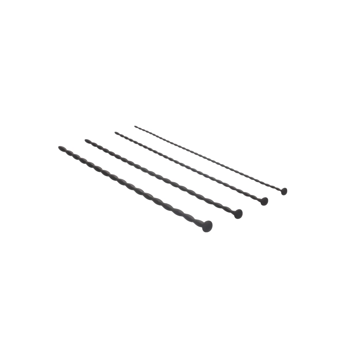Ouch Silicone Spiral Screw Beginner Penis Plug Set Black - Image 3