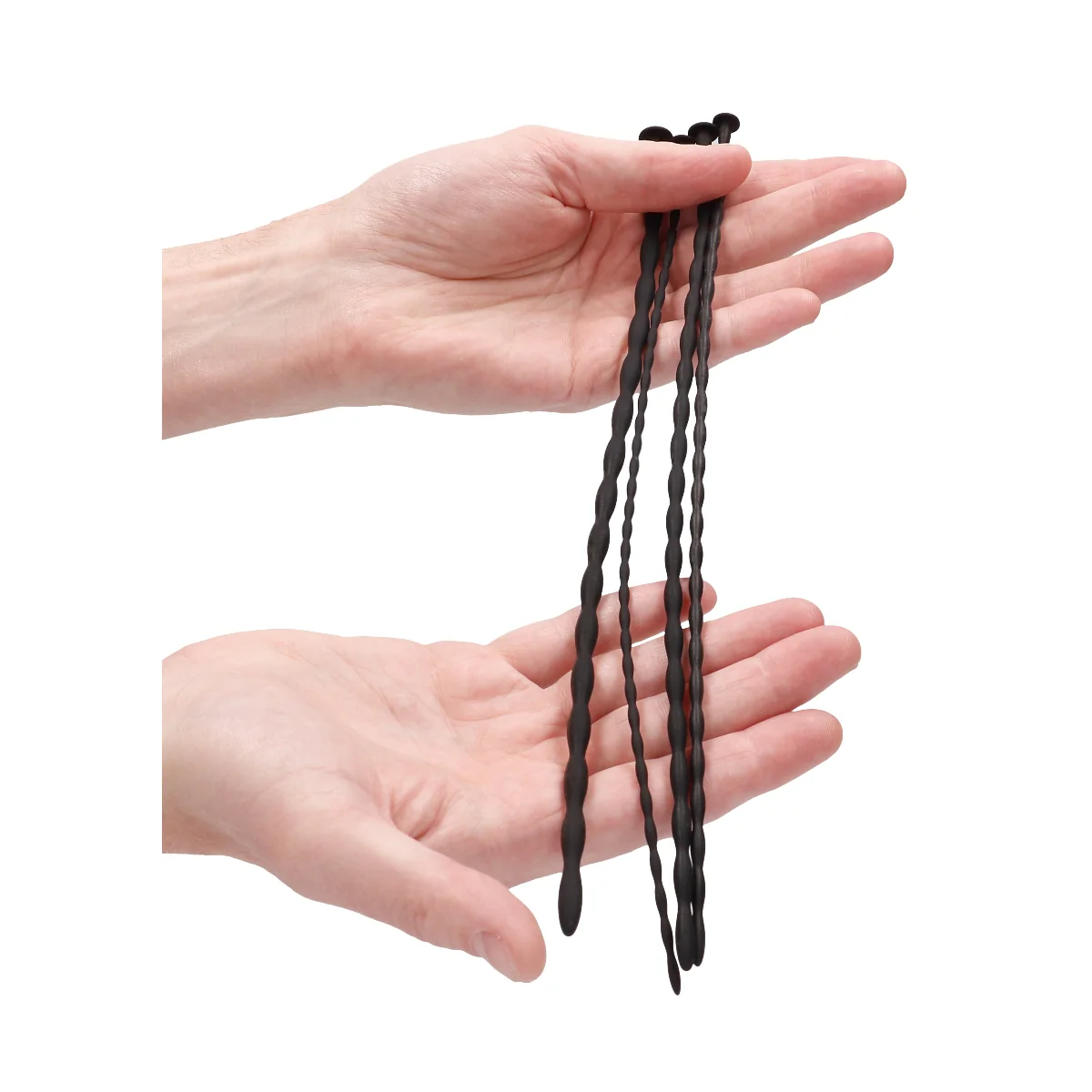 Ouch Silicone Spiral Screw Beginner Penis Plug Set Black - Image 4