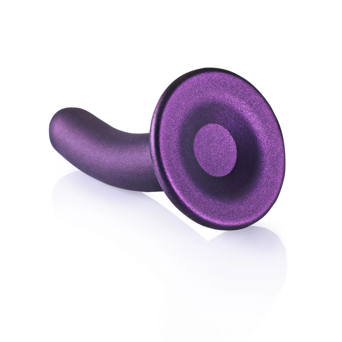 Ouch Smooth Silicone G-Spot Dildo Metallic Purple 5 Inch - Image 3