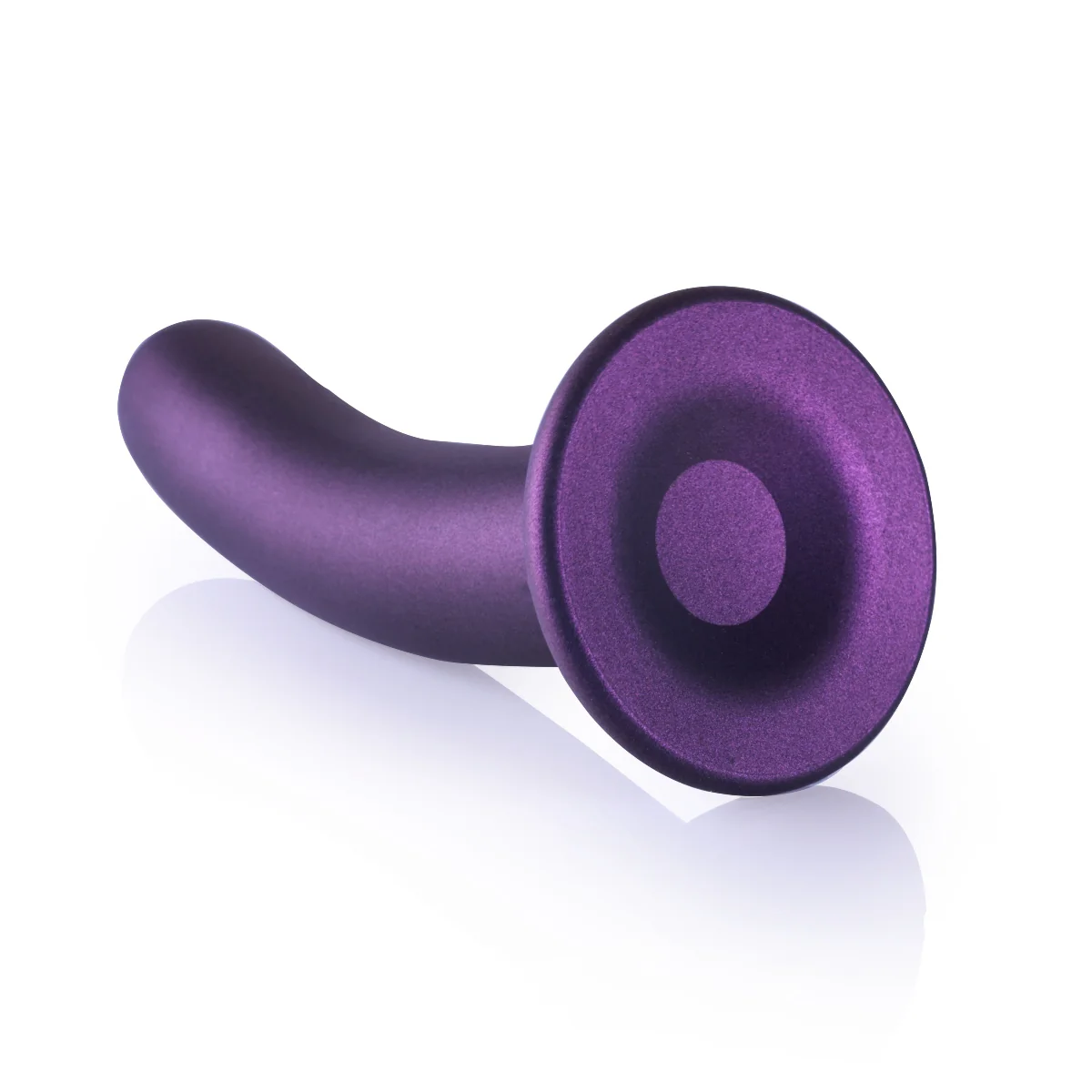 Ouch Smooth Silicone G-Spot Dildo Metallic Purple 7 Inch - Image 3