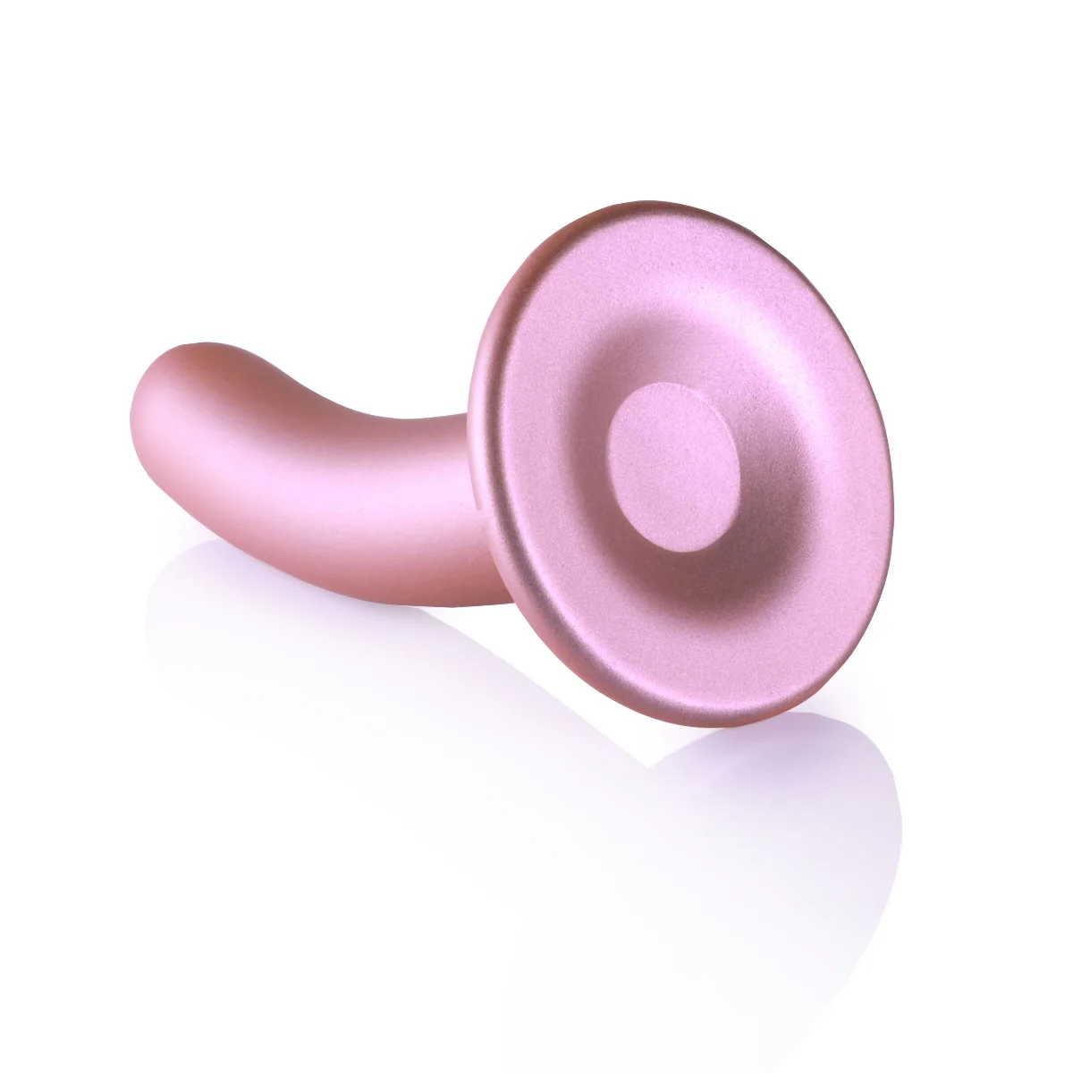 Ouch Smooth Silicone G-Spot Dildo Metallic Rose 5 Inch - Image 3