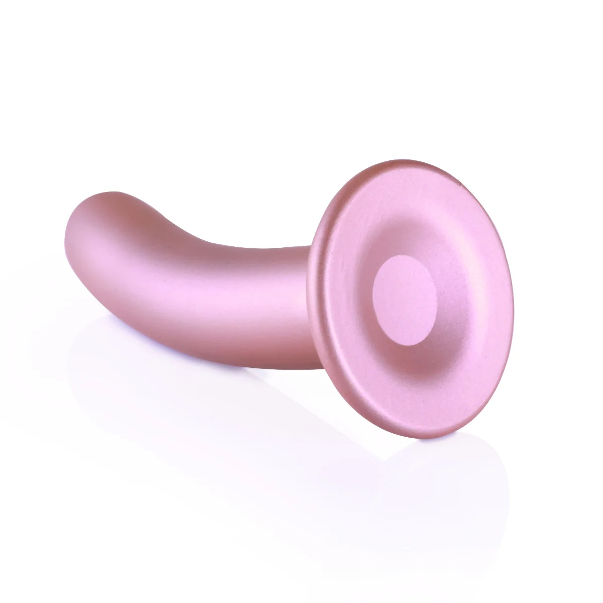 Ouch Smooth Silicone G-Spot Dildo Metallic Rose 6 Inch - Image 3