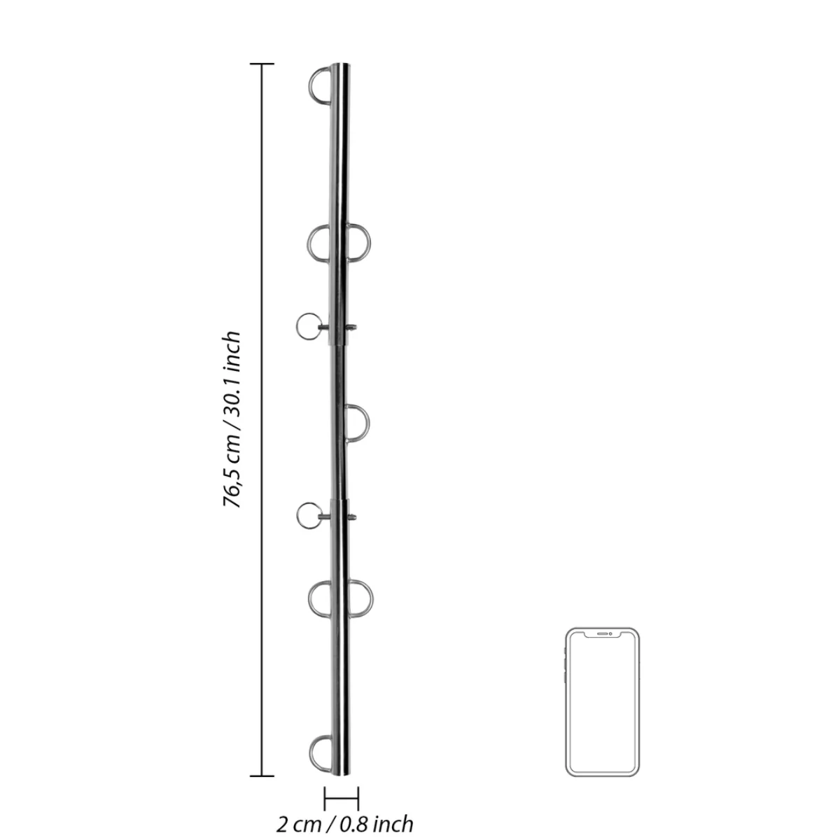 Ouch Spreader Bar With Multiple Hooks Silver - Image 4