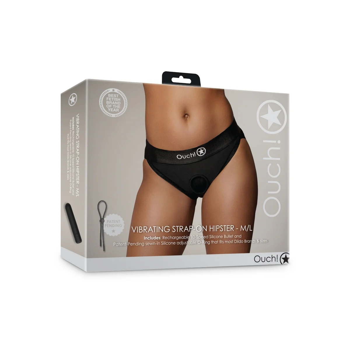 Ouch Vibrating Strap-On Hipster Black - Image 2