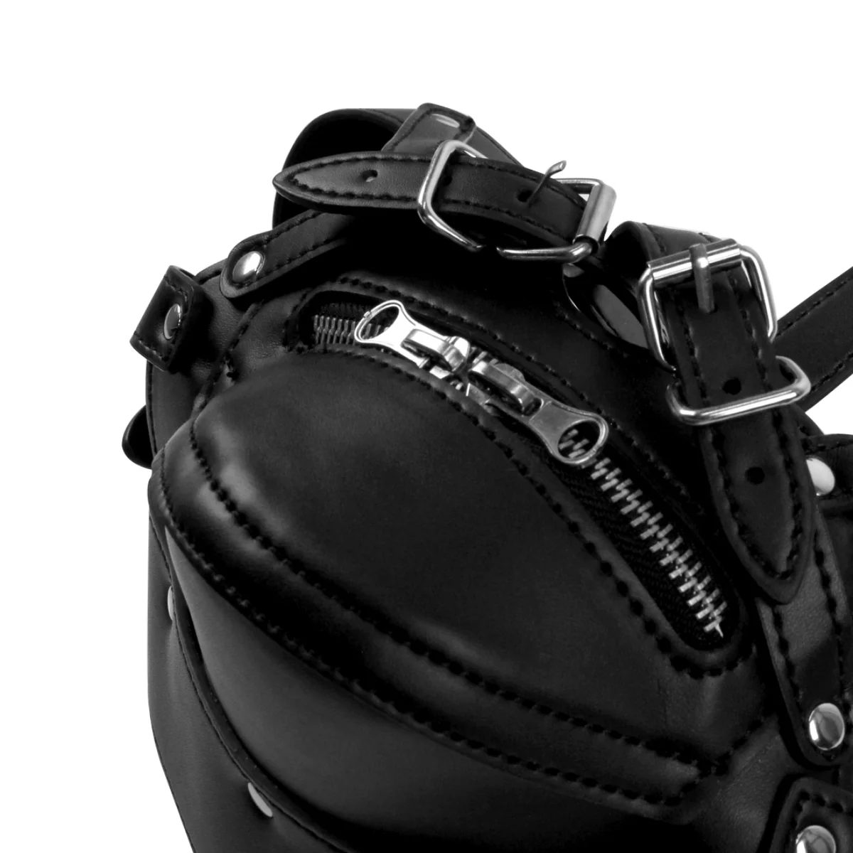 Ouch Xtreme Head Harness With Zip Up Mouth And Lock Black - Image 4