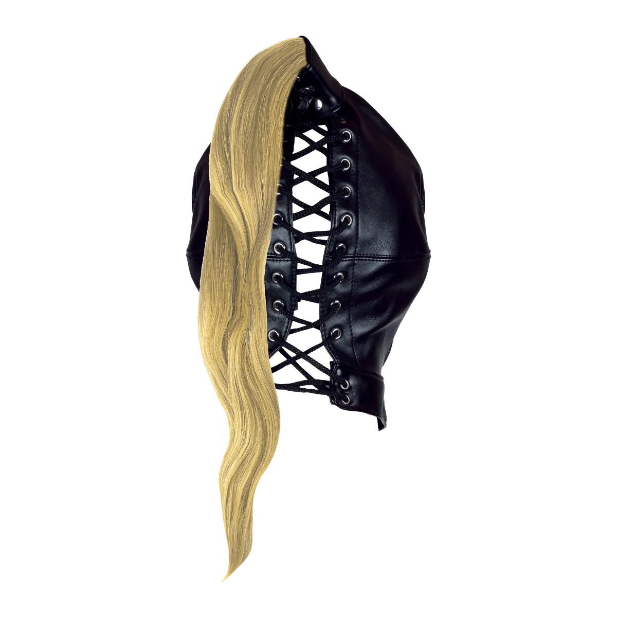 Ouch Xtreme Hood With Blonde Ponytail Black - Image 3