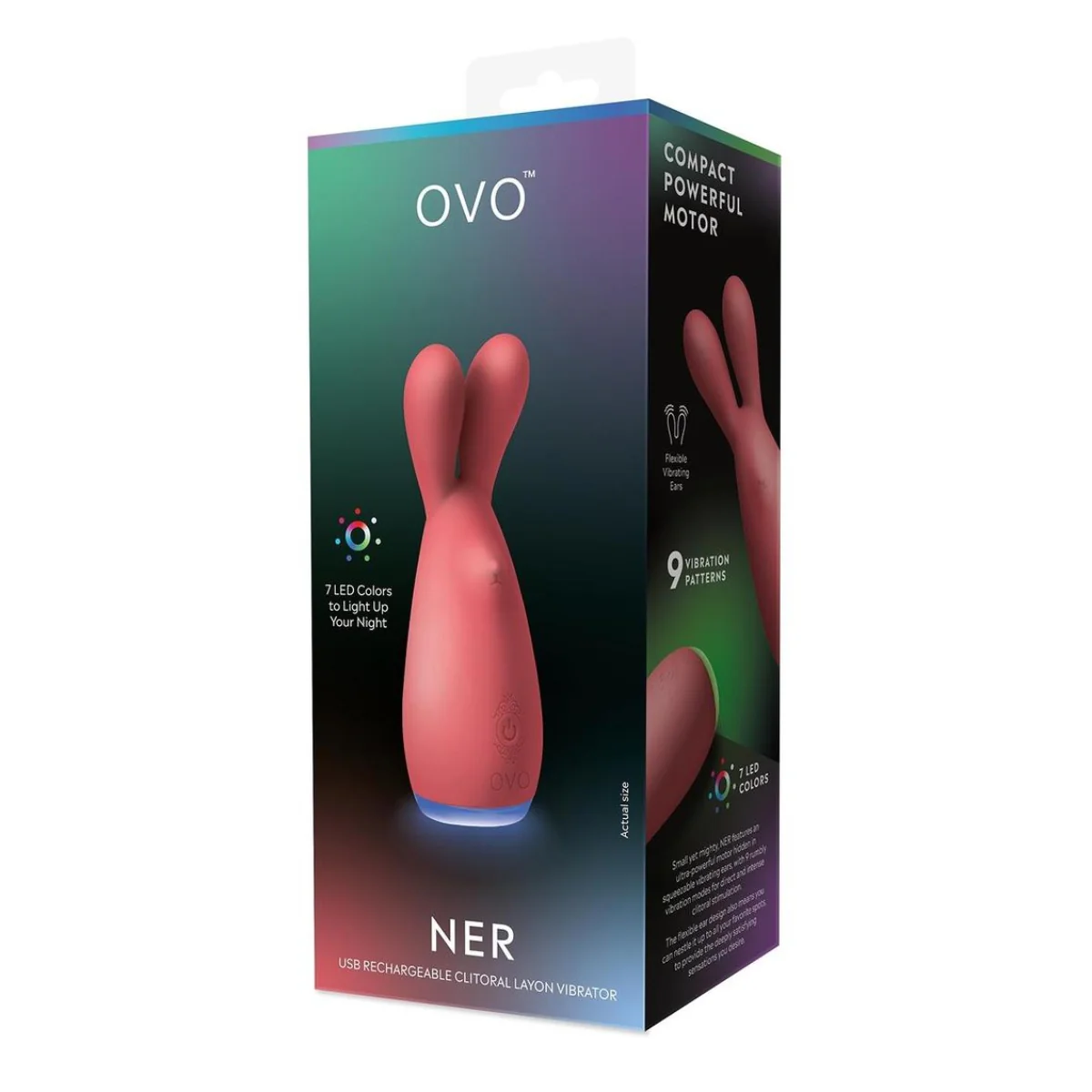Ovo Ner USB Rechargeable Clitoral Lay On Vibrator Pink - Image 2