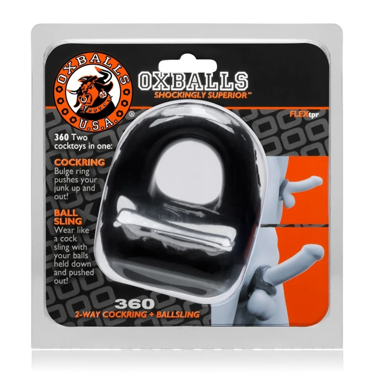 Oxballs 360 Cock Ring And Ballsling Black - Image 2