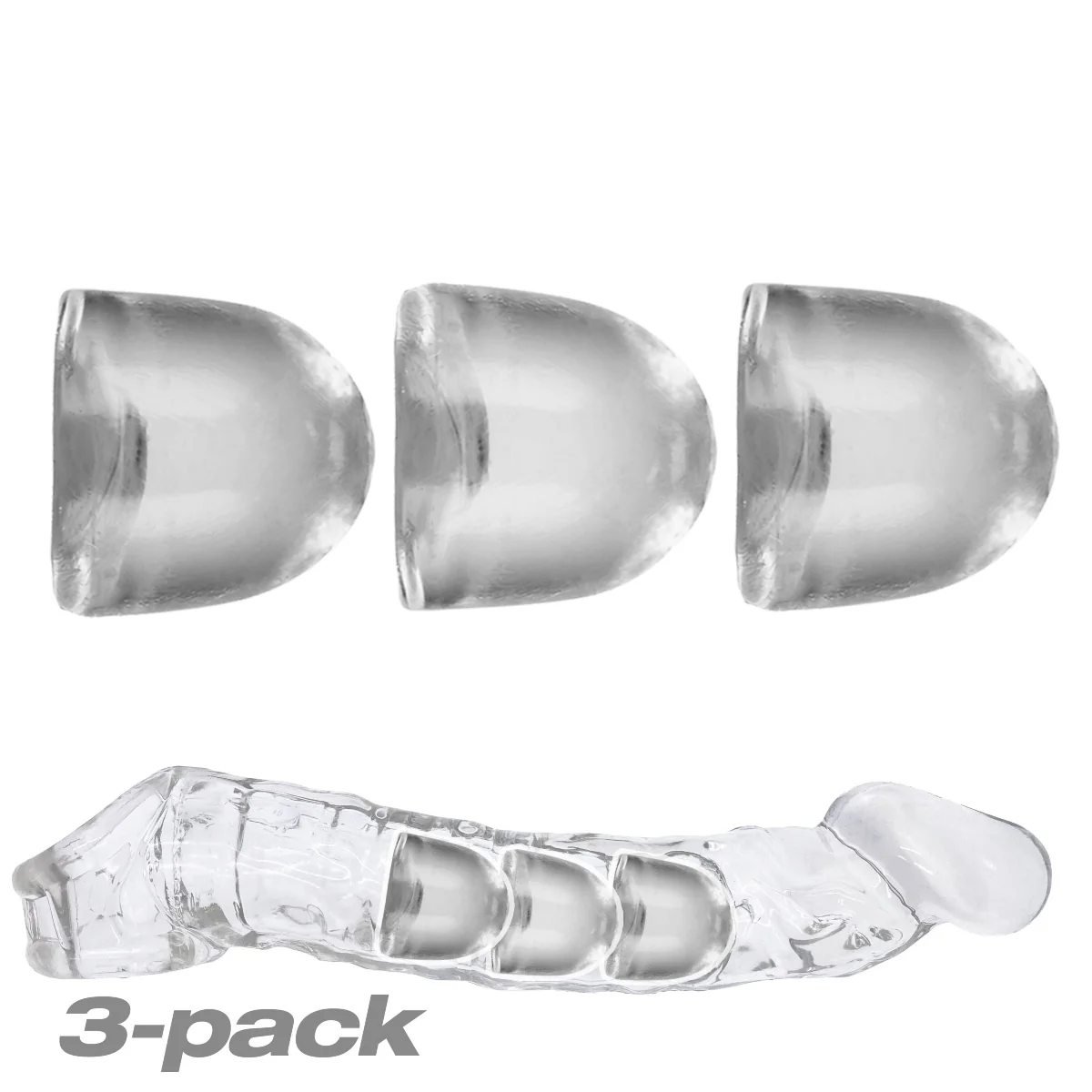 Oxballs AdjustFit Insert 3 Pack Clear - Image 3