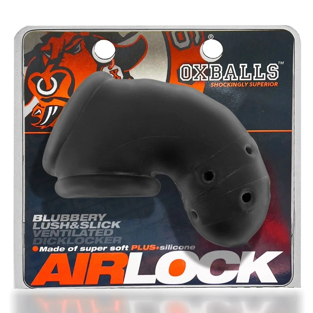 Oxballs Airlock Air Lite Vented Chastity Cage Black Ice - Image 2