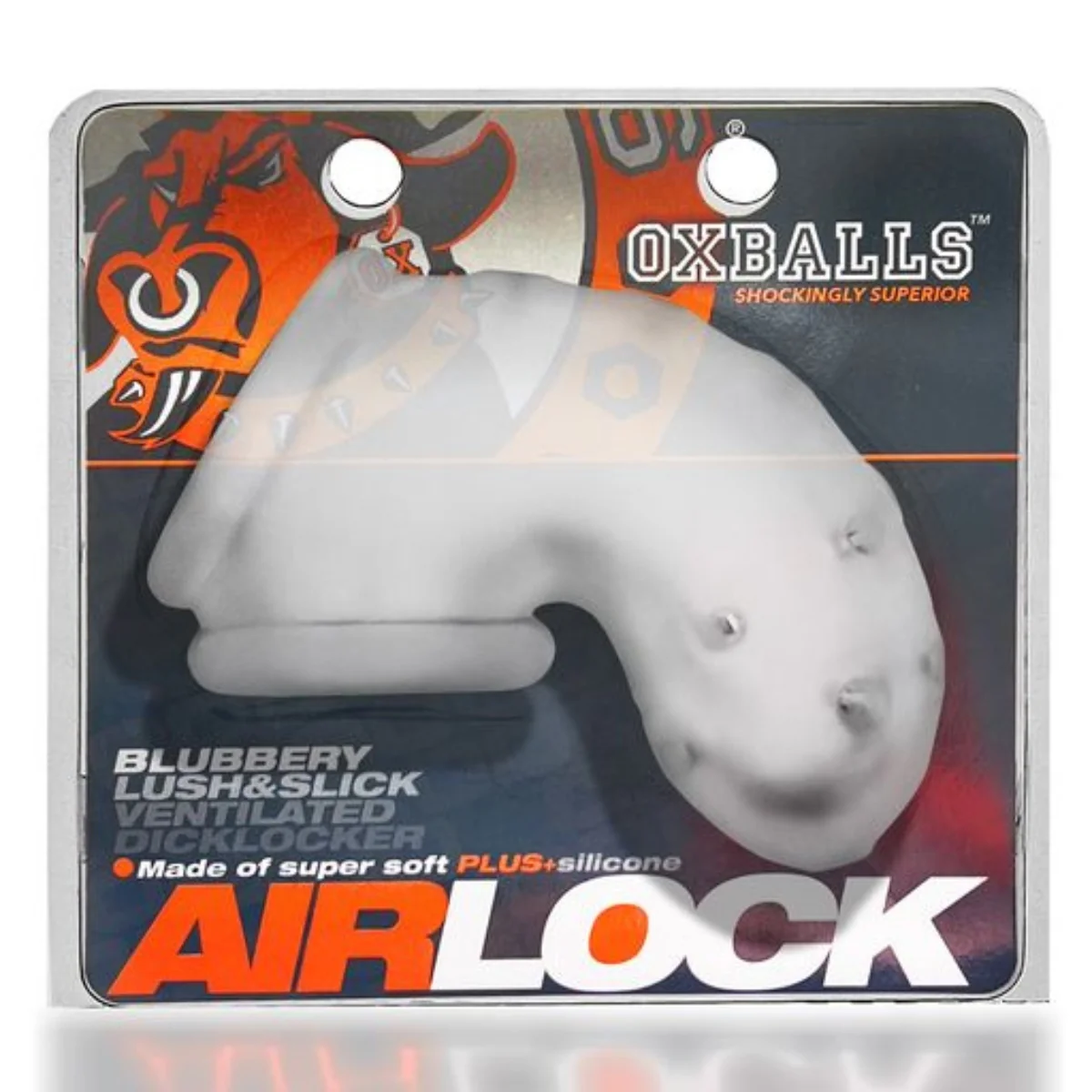 Oxballs Airlock Air Lite Vented Chastity Cage Clear Ice - Image 2