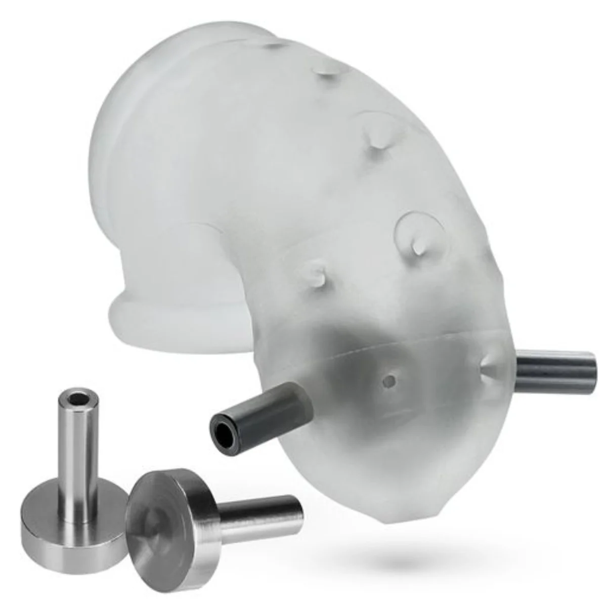 Oxballs Airlock Electro Air Lite Vented Chastity Cage Clear Ice - Image 5