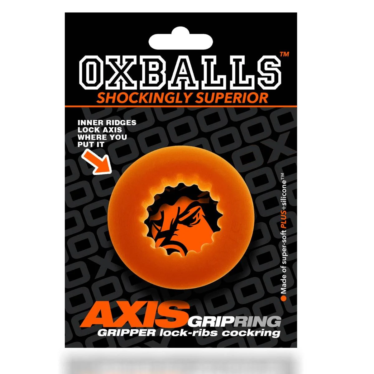 Oxballs Axis Rib Griphold Cock Ring Orange Ice - Image 2