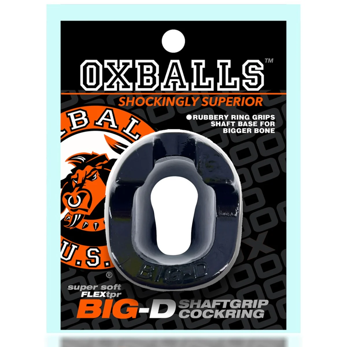 Oxballs Big D Shaft Grip Cock Ring Black - Image 2