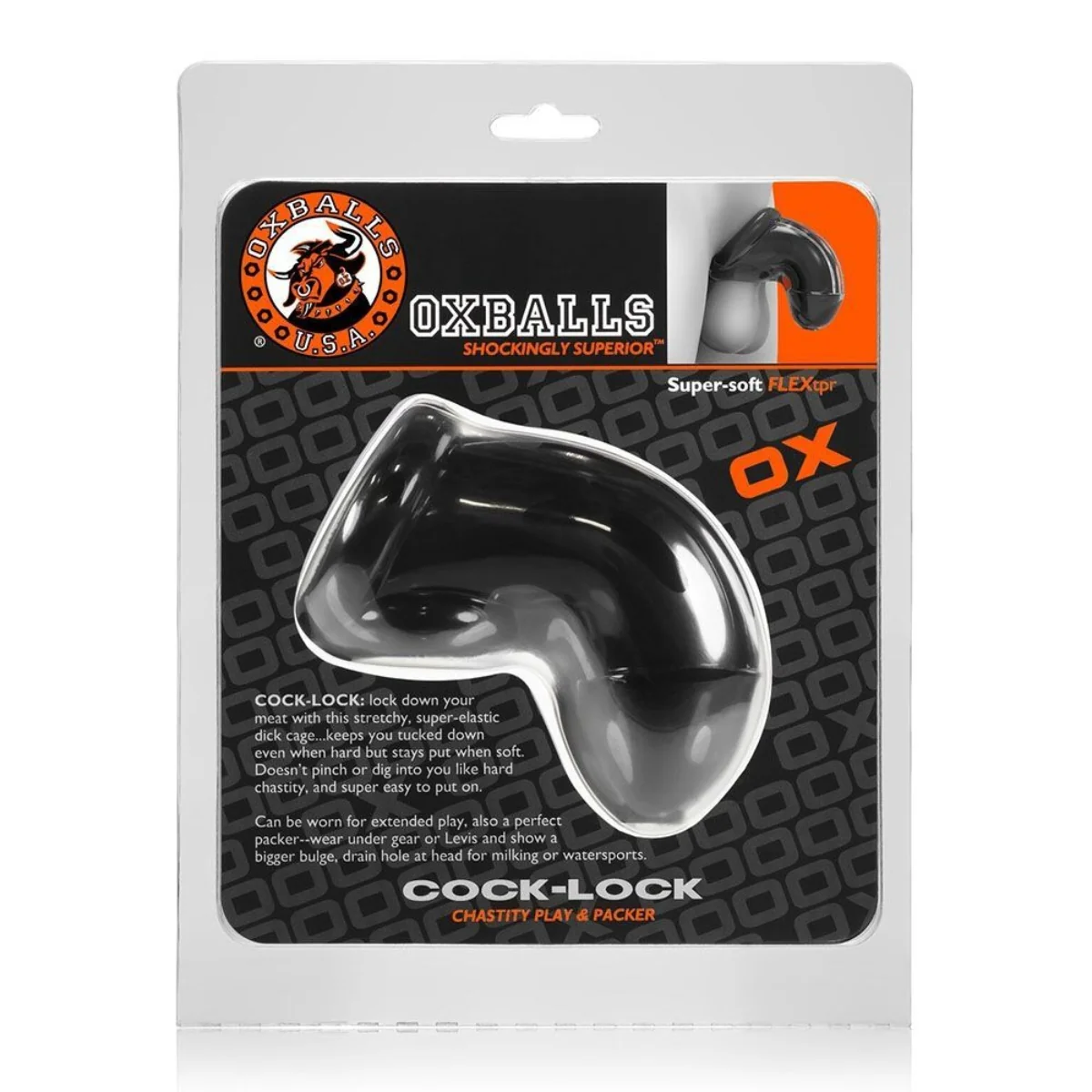 Oxballs Cock Lock Chastity Cage Black - Image 2