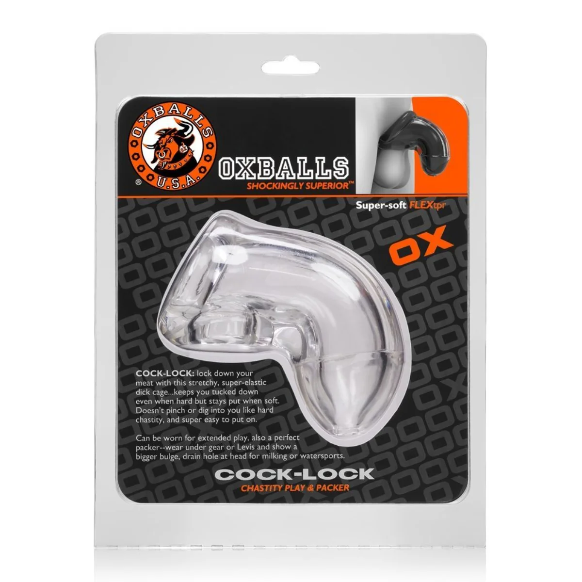 Oxballs Cock Lock Chastity Cage Clear - Image 2