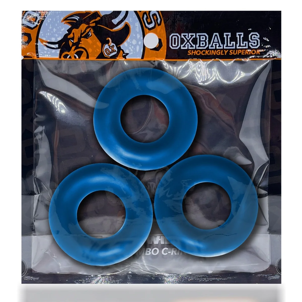 Oxballs Fat Willy Jumbo Cock Rings 3 Pack Space Blue - Image 2