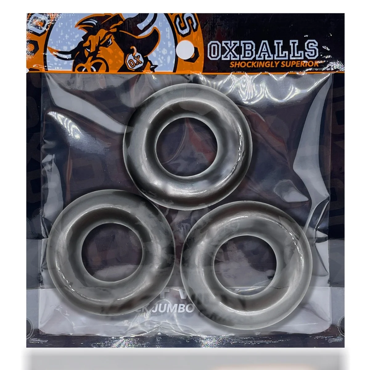 Oxballs Fat Willy Jumbo Cock Rings 3 Pack Steel - Image 2