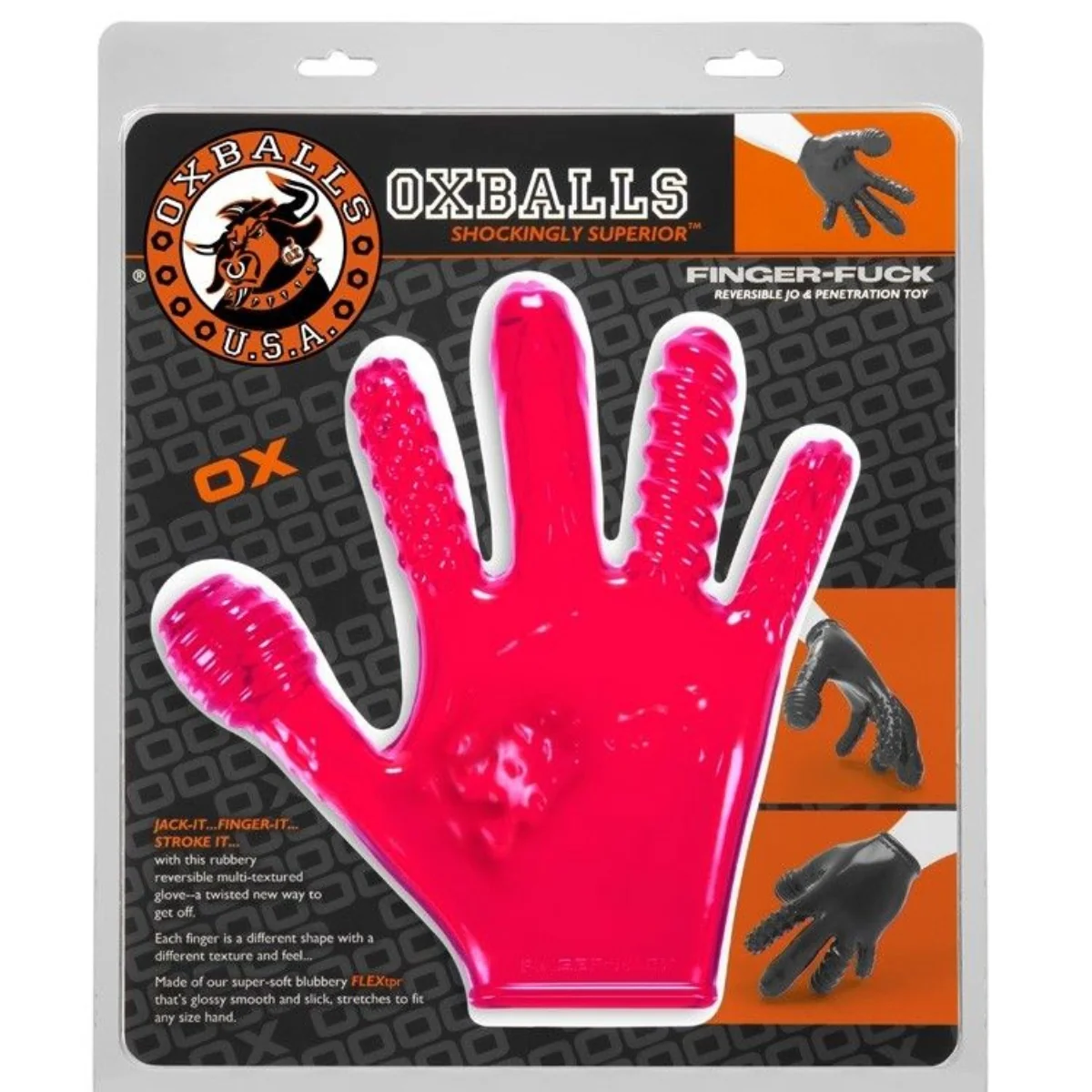Oxballs Finger Fuck Glove Hot Pink - Image 2