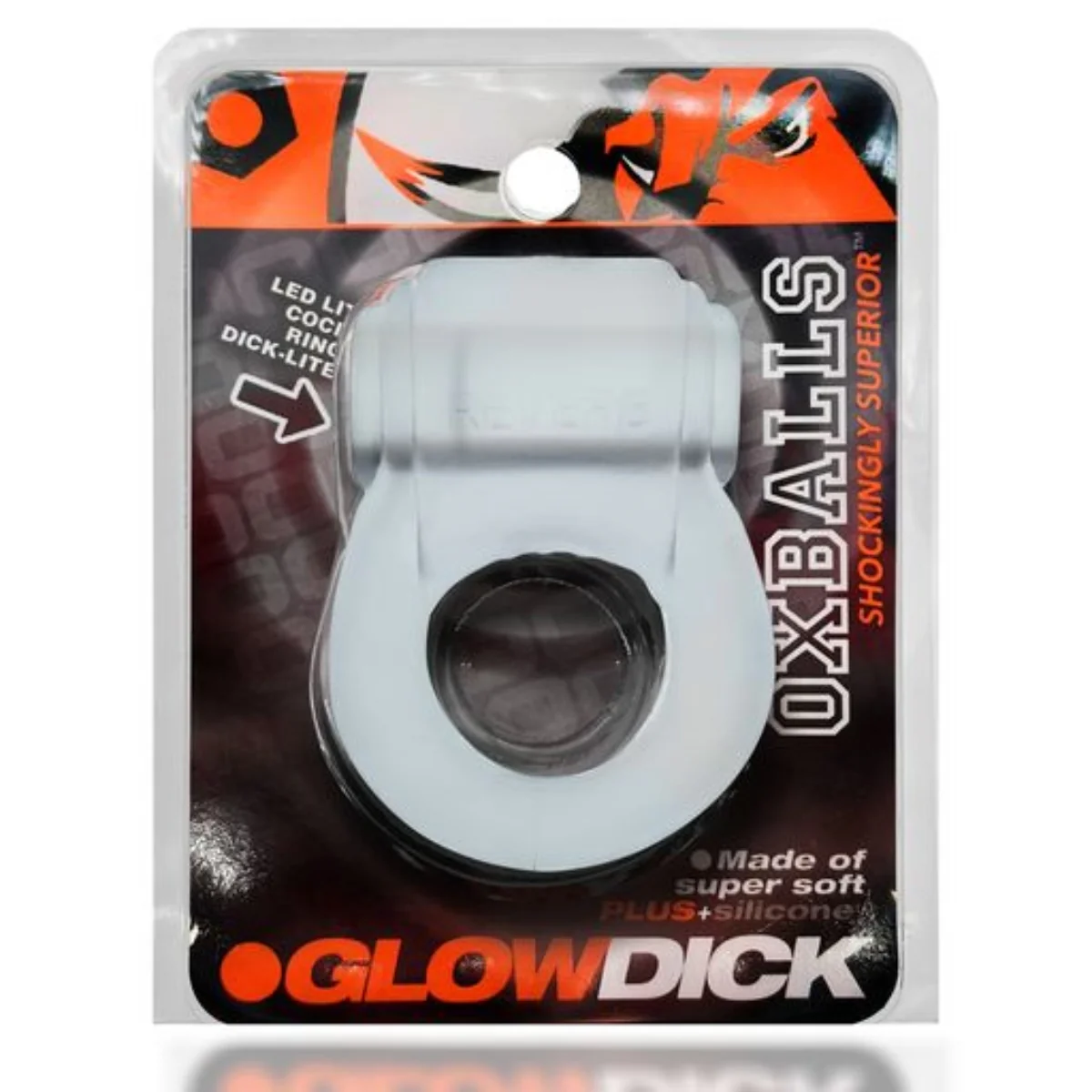 Oxballs Glowdick Cock Ring With LED Clear Ice - Image 2
