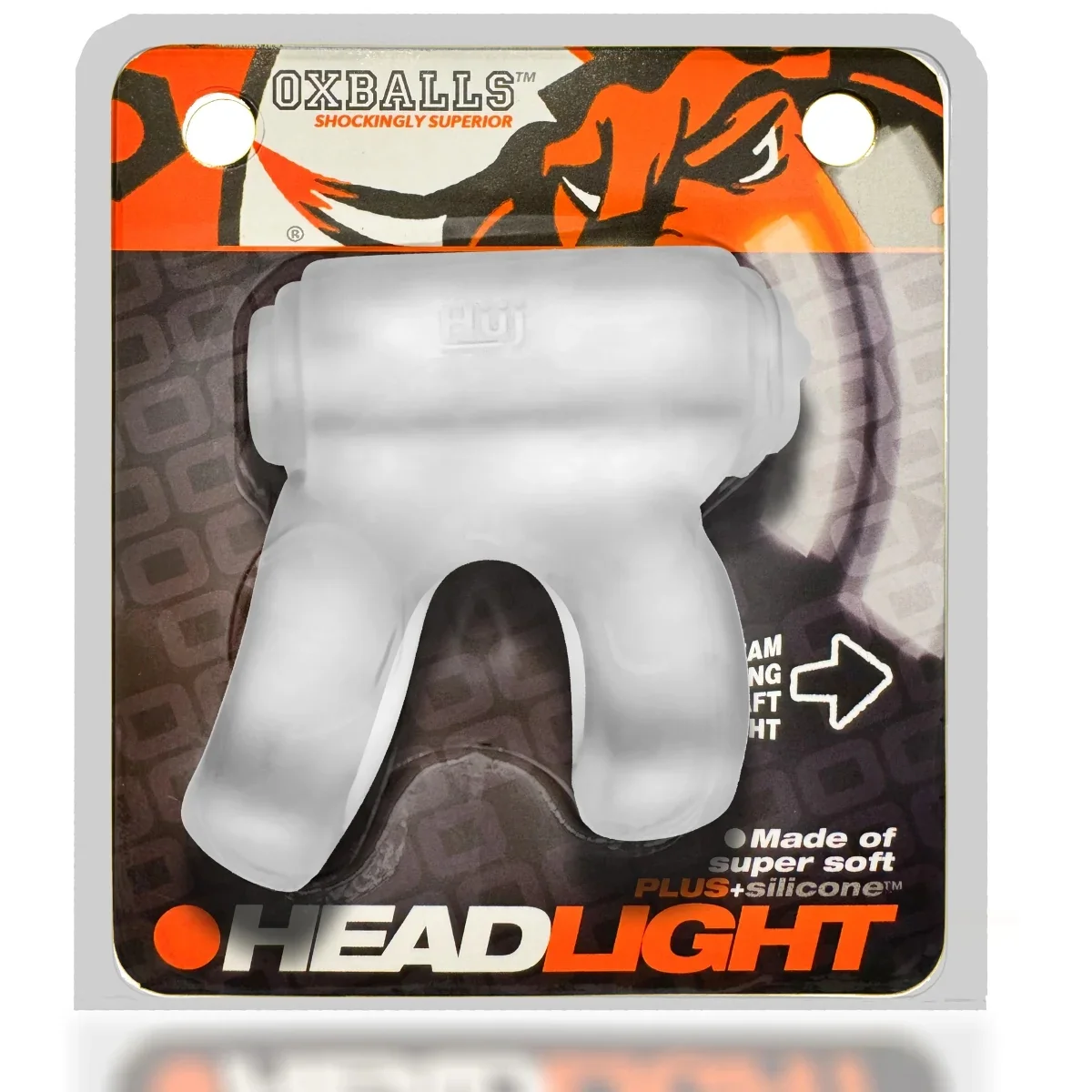 Oxballs Headlight Shaft Holster Cock Ring With LED Clear Ice - Image 2