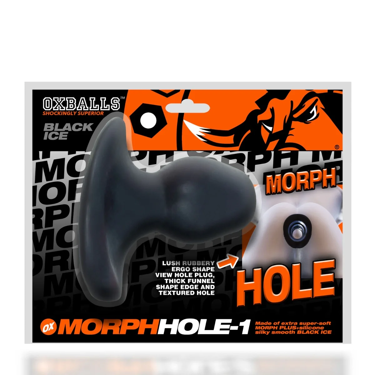 Oxballs Morphhole 1 Gaper Fuck Plug Black Ice Small - Image 2