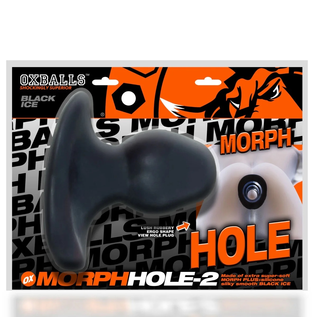 Oxballs Morphhole 2 Gaper Fuck Plug Black Ice Large - Image 2
