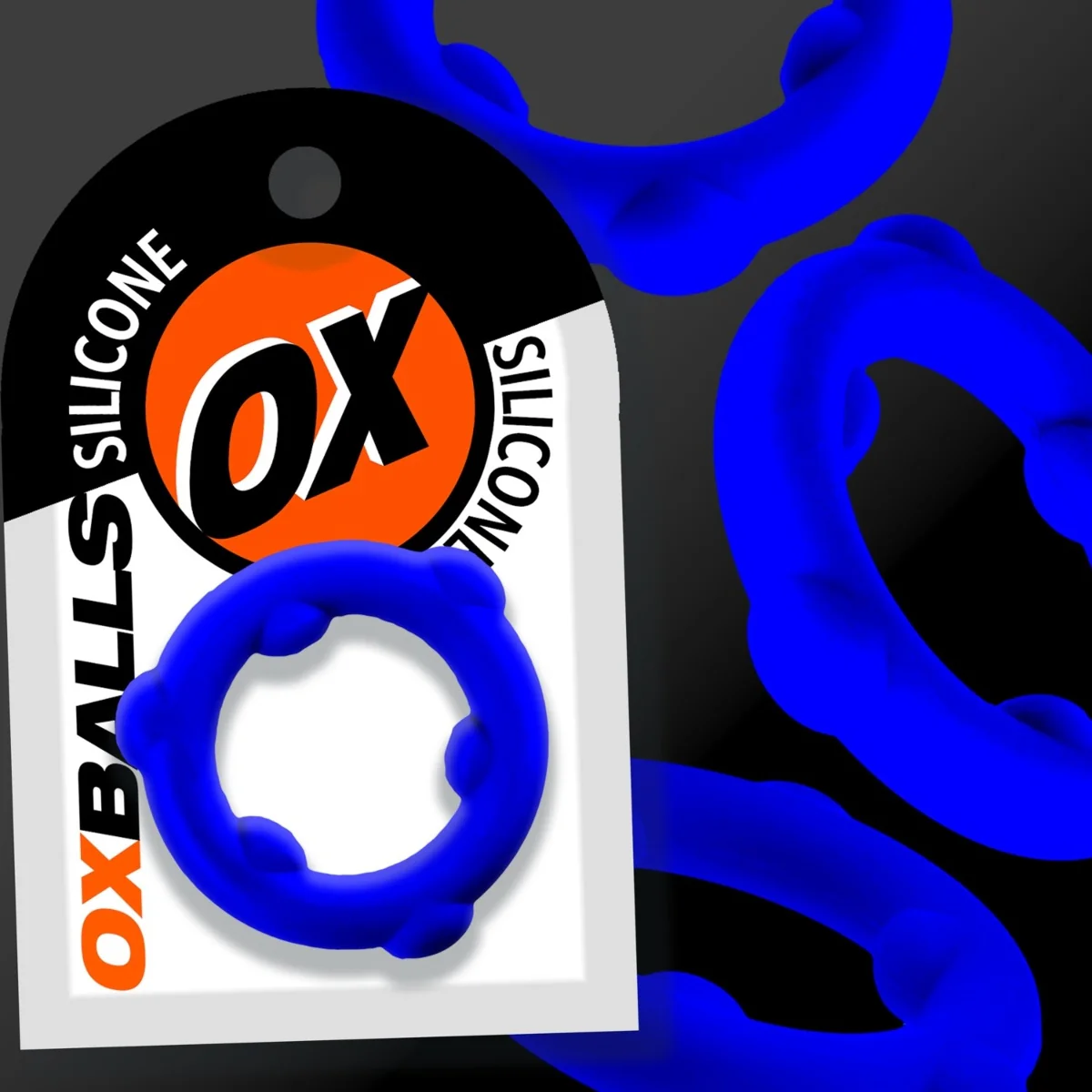 Oxballs Spinner Silicone Cock Ring Glacier Blue - Image 2