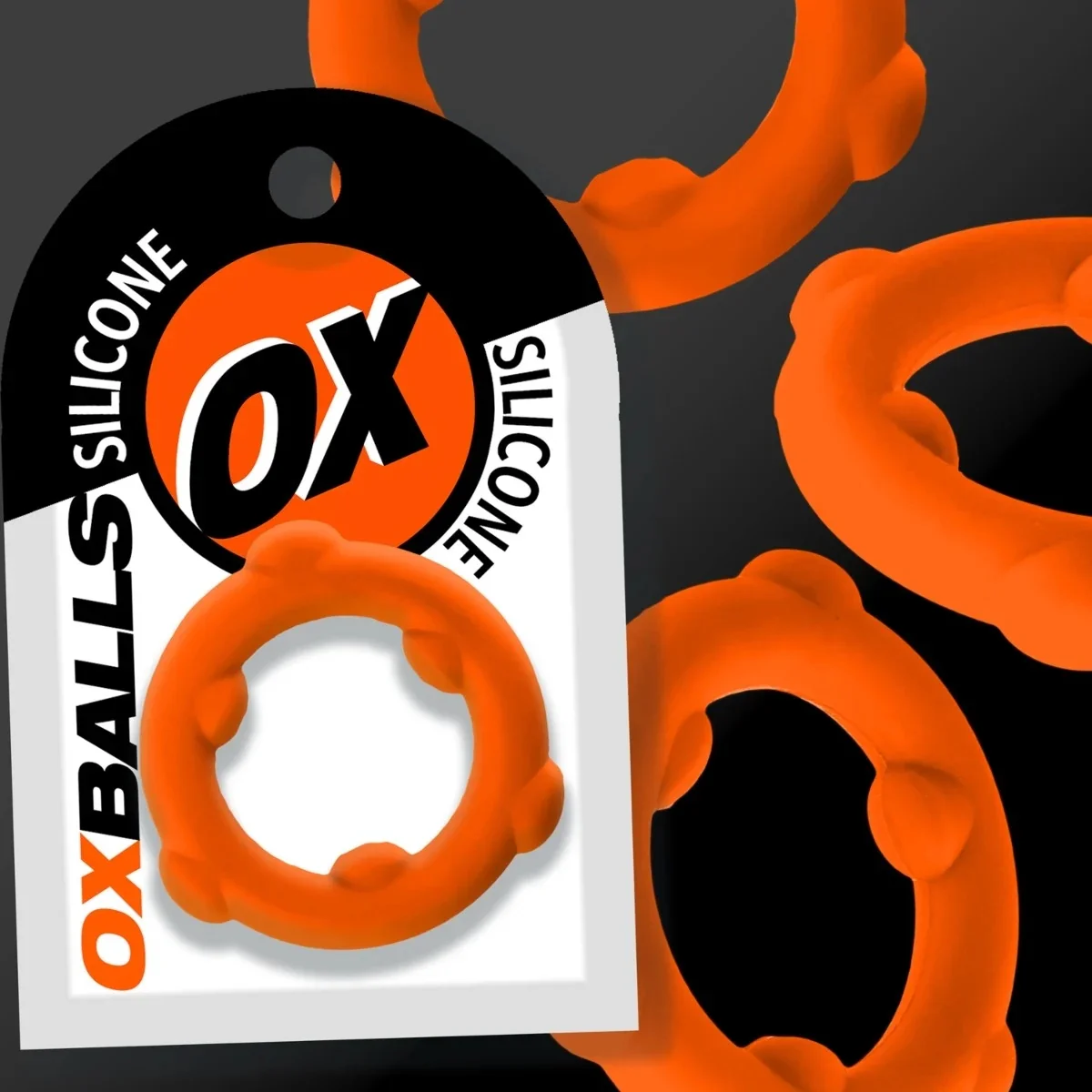 Oxballs Spinner Silicone Cock Ring Orange - Image 2
