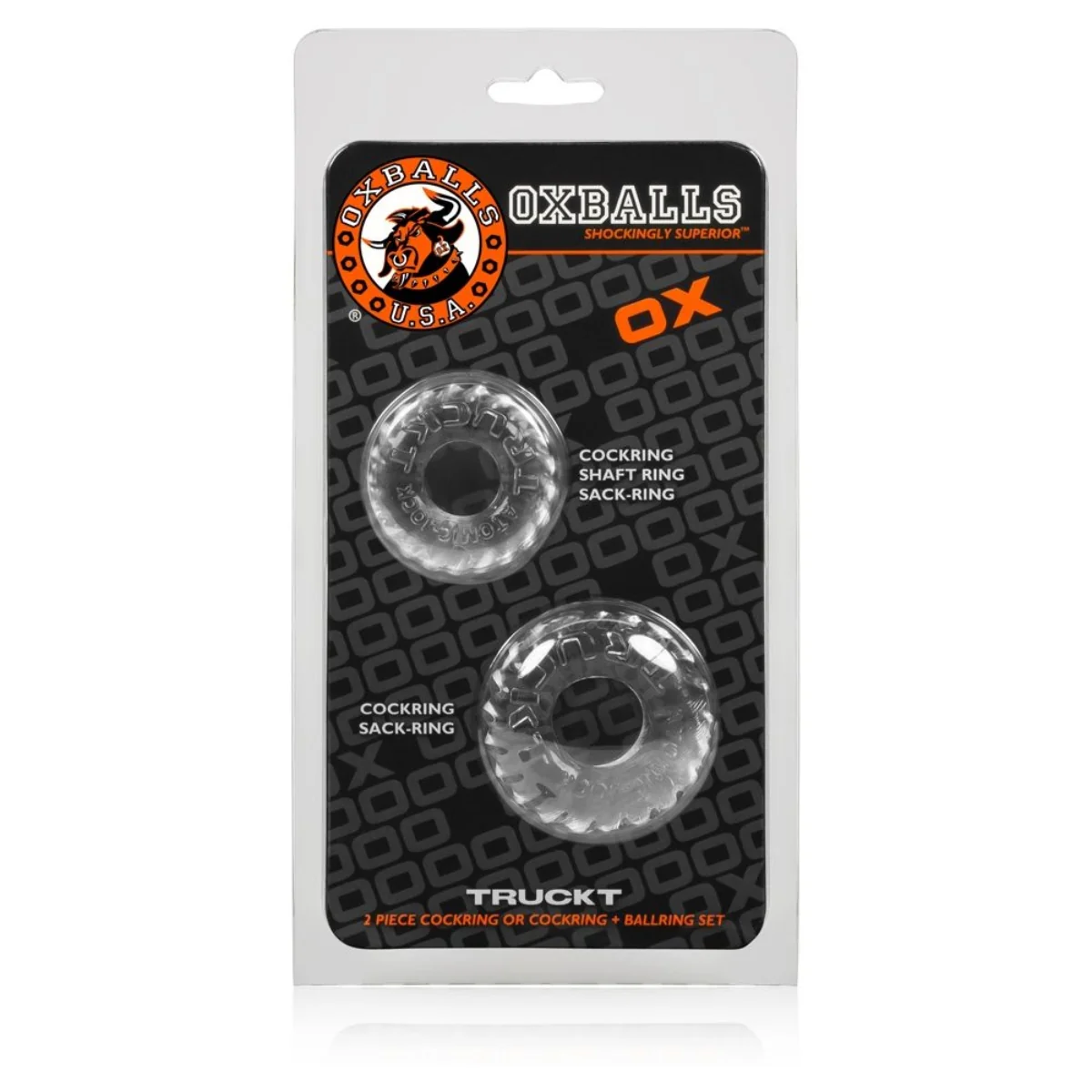 Oxballs Truckt Cock Ring 2 Pack Clear - Image 2