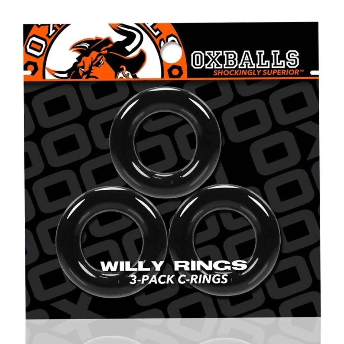 Oxballs Willy Rings Cock Ring 3 Pack Black - Image 2