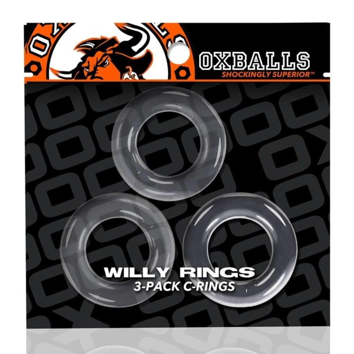 Oxballs Willy Rings Cock Ring 3 Pack Clear - Image 2
