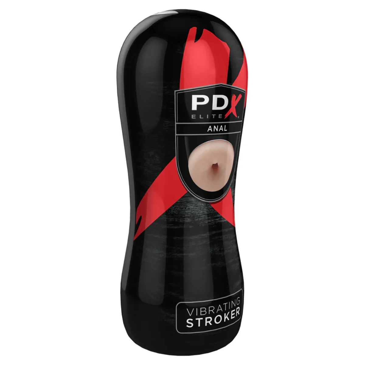 PDX Elite Vibrating Anal Stroker Pink Black - Image 3