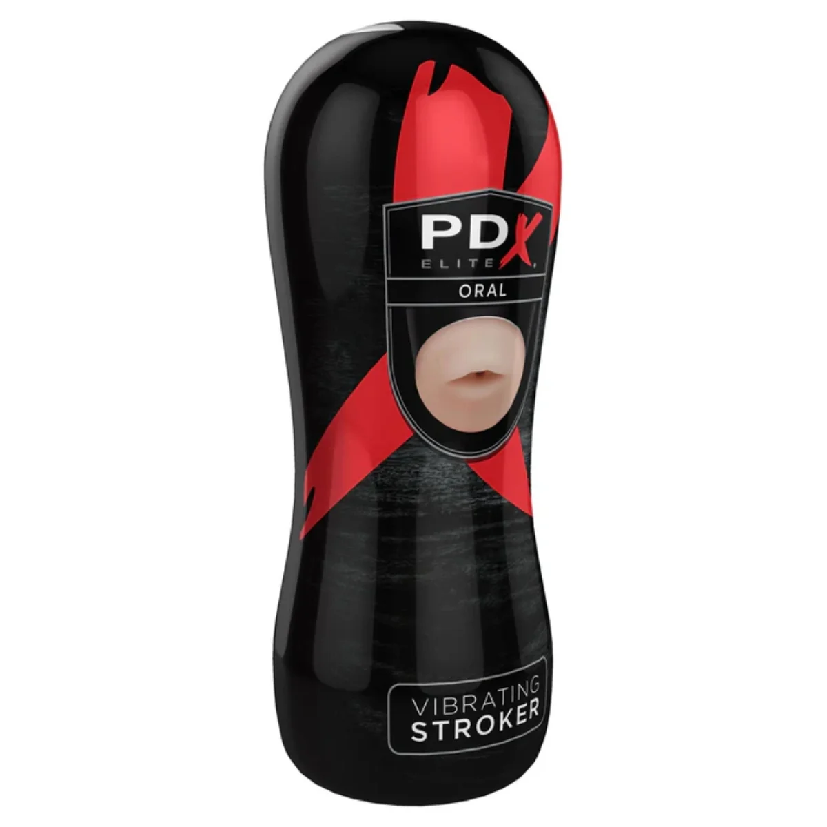 PDX Elite Vibrating Oral Stroker Black Pink - Image 3