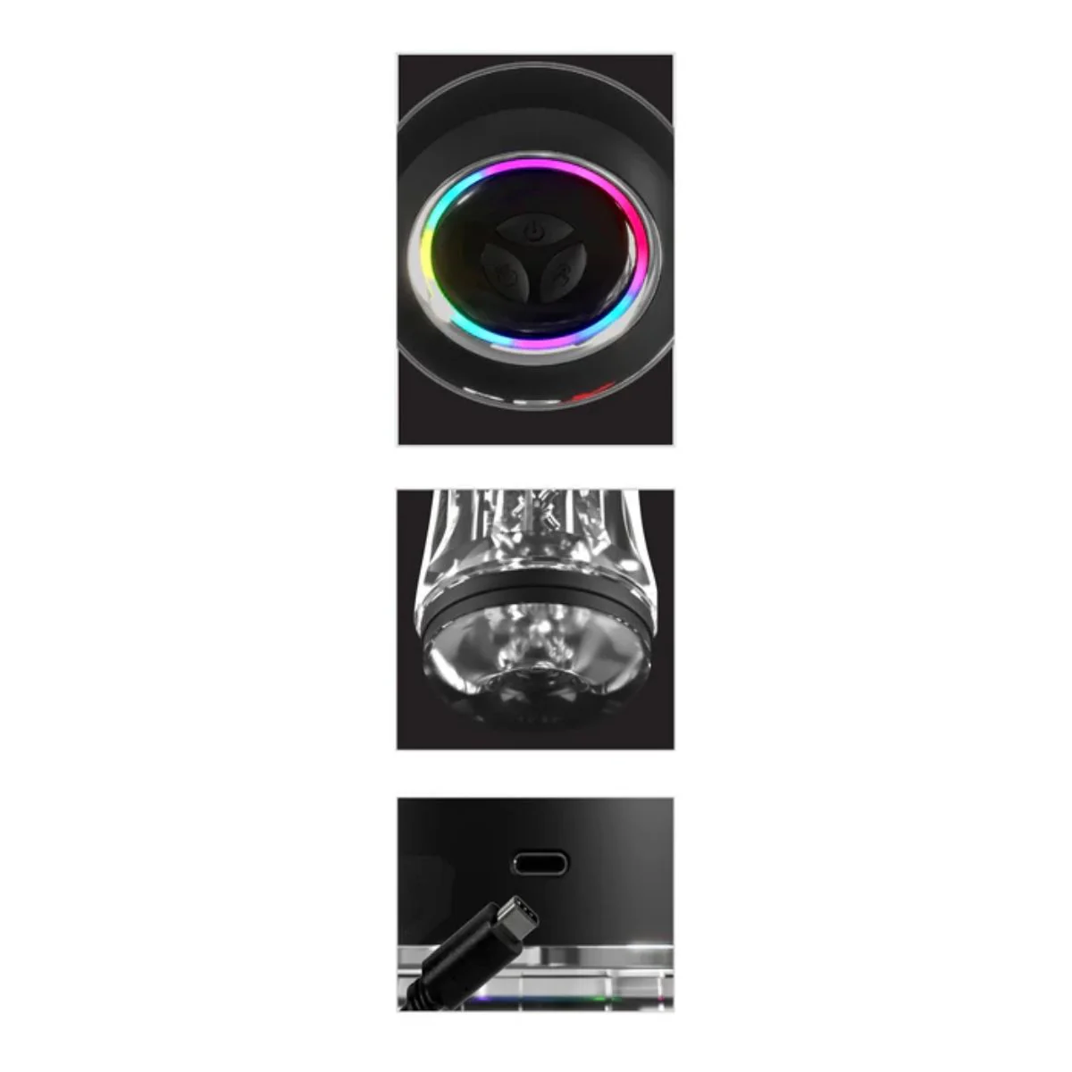 PDX Elite ViewTube Pro Vibrating Masturbator Clear - Image 3